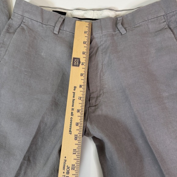 J.Crew Ludlow Classic Baird McNutt Irish Linen Pants Grey Mens 32x32 Dress Work - Picture 2 of 9